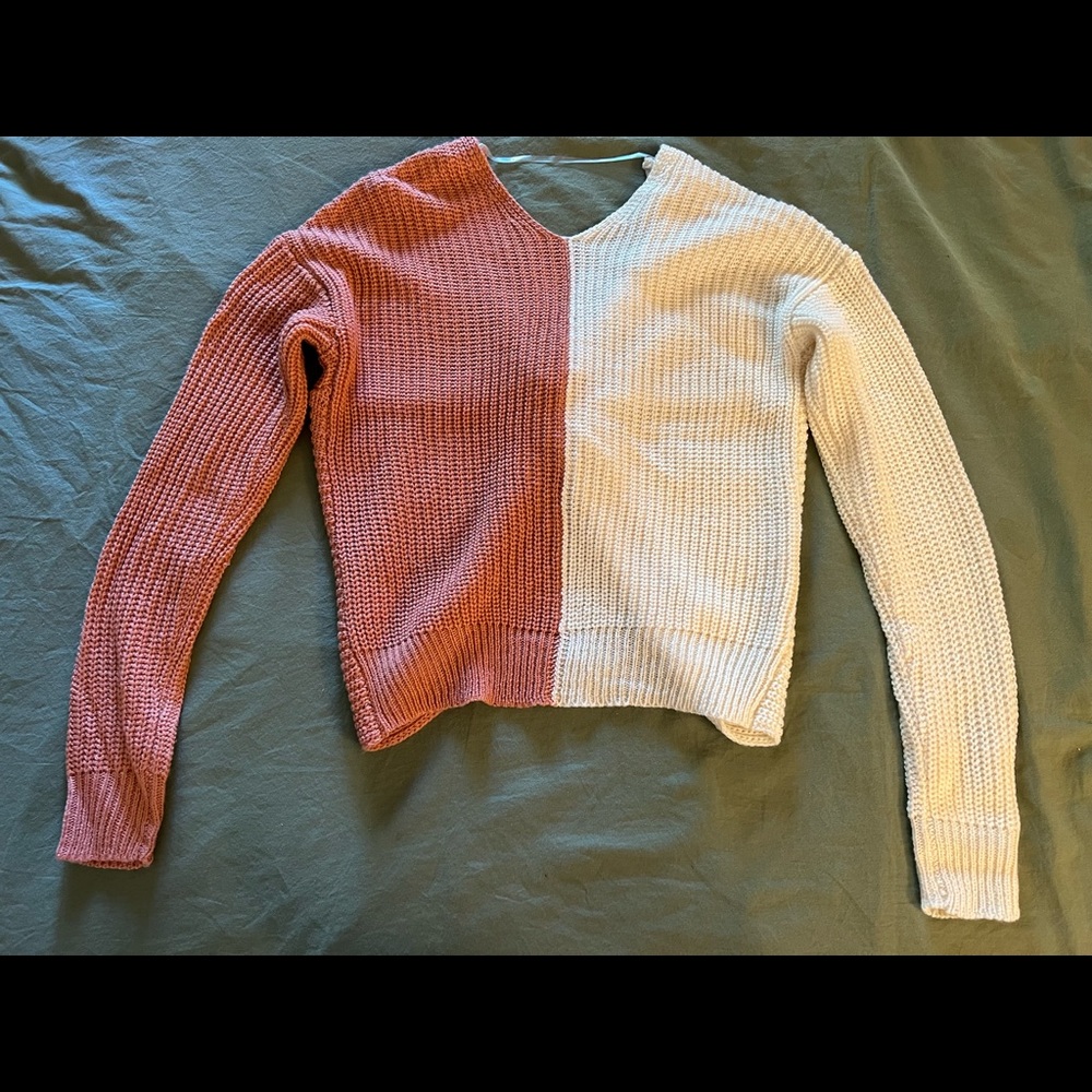Brown and cream womens sweater XS